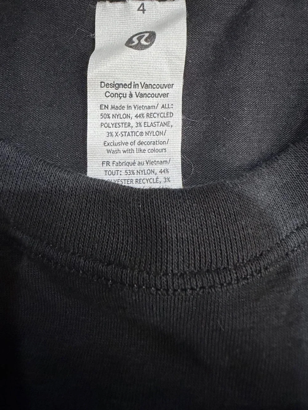lululemon Classic-Fit Cotton Blend T-Shirt Dress in Black  — Size 4.
